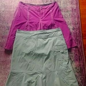 Athleta skort and Royal Robbins skirt